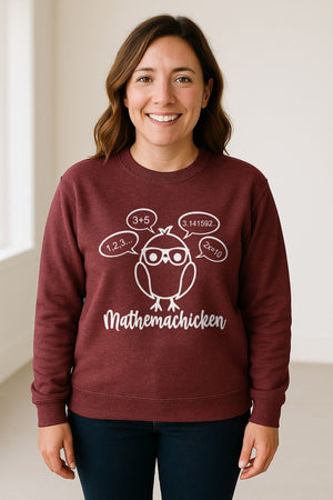 Math Teacher Sweatshirt, Funny Mathemachicken Design for Educators and Number Lovers