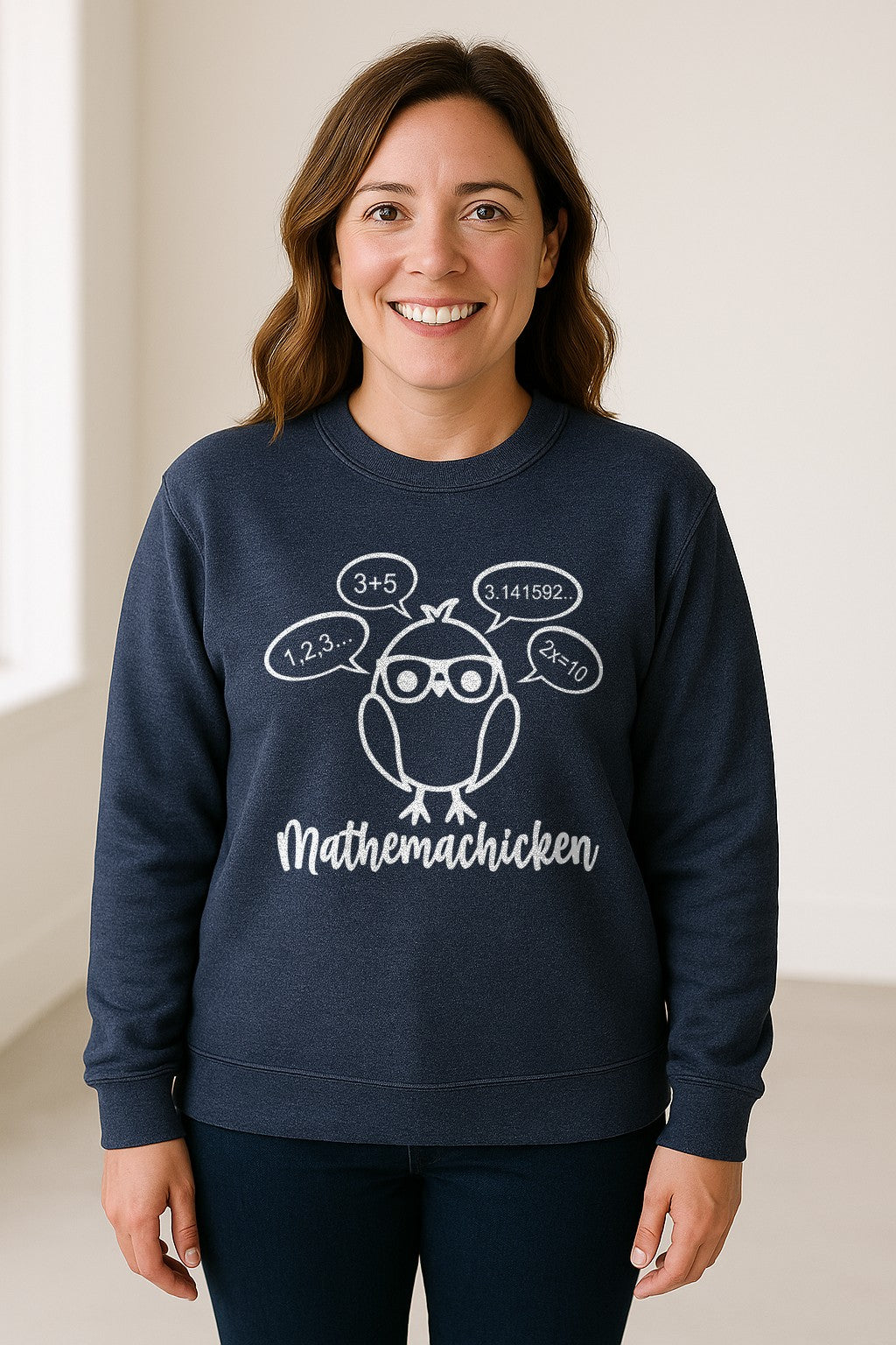 Math Teacher Sweatshirt, Funny Mathemachicken Design for Educators and Number Lovers