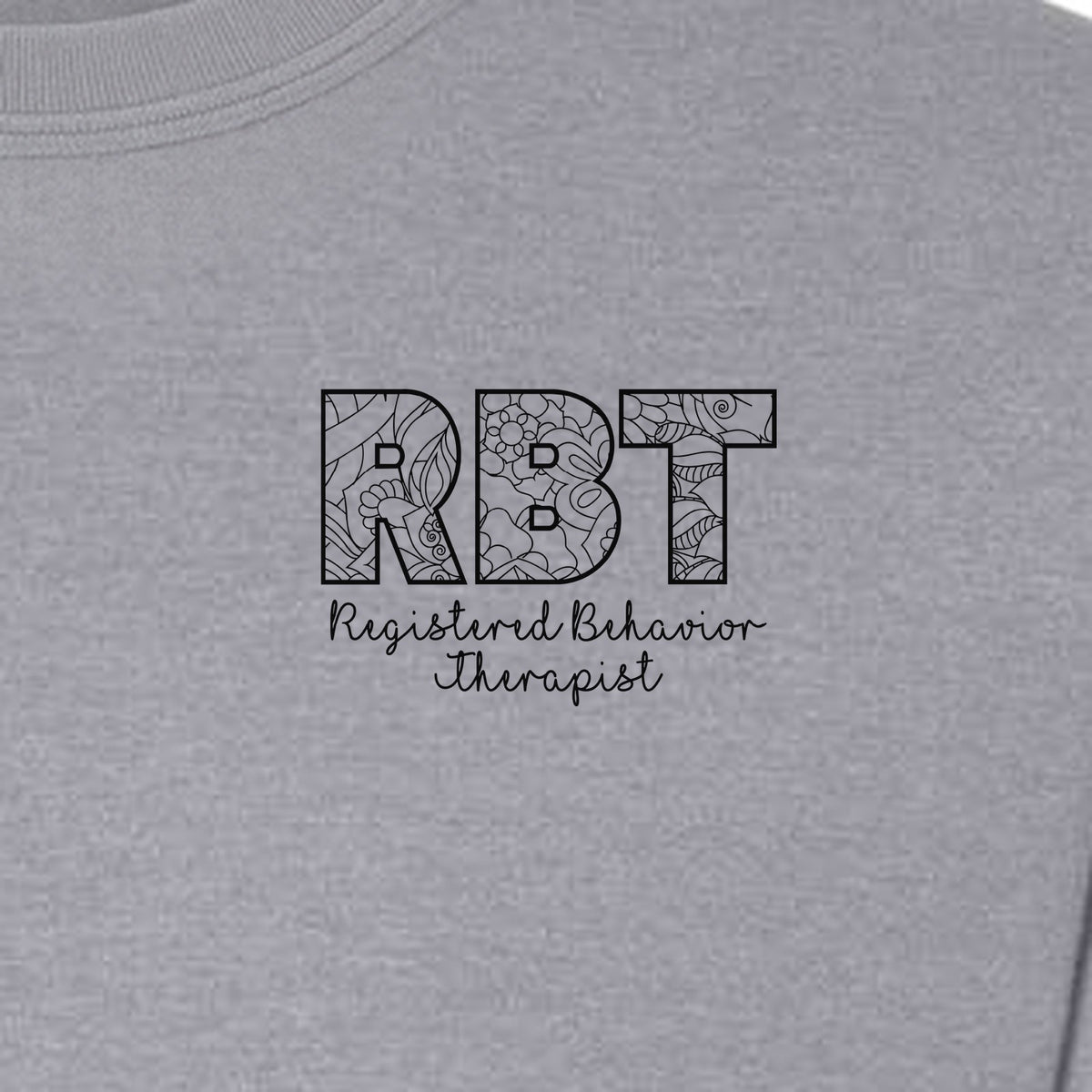RBT Sweatshirt, Registered Behavior Therapist Pocket Design Crewneck for Therapy Professionals