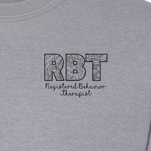 RBT Sweatshirt, Registered Behavior Therapist Pocket Design Crewneck for Therapy Professionals