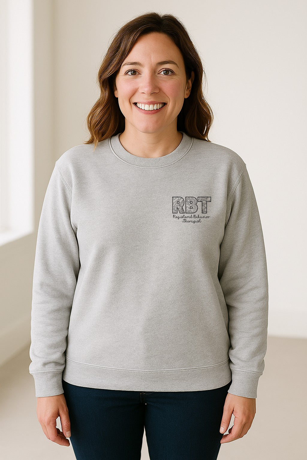 RBT Sweatshirt, Registered Behavior Therapist Pocket Design Crewneck for Therapy Professionals