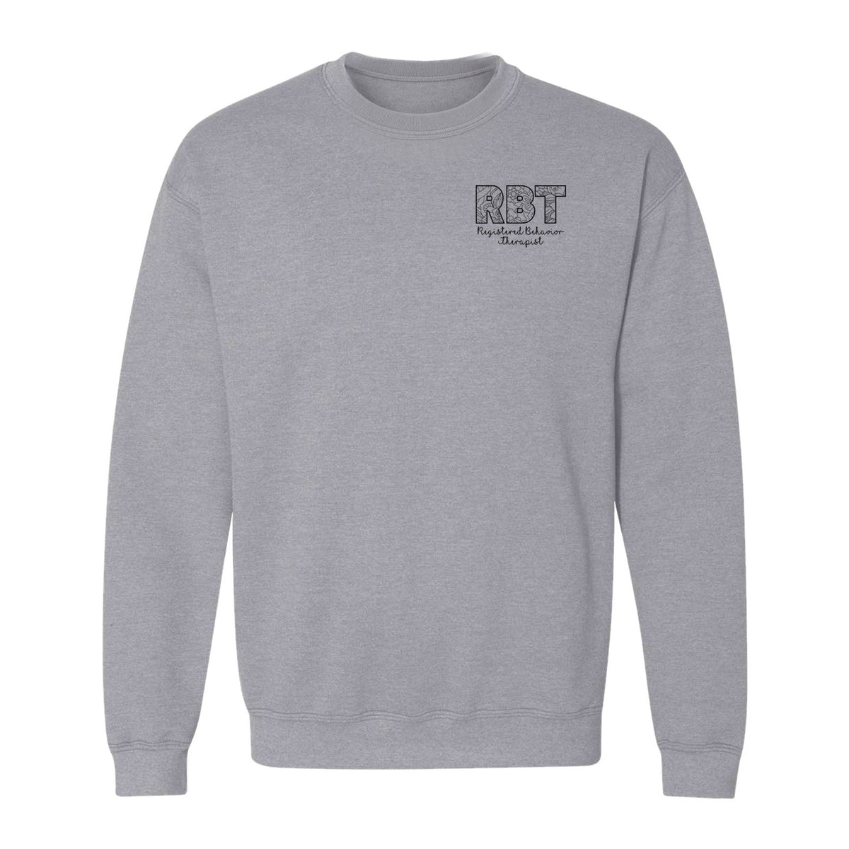 RBT Sweatshirt, Registered Behavior Therapist Pocket Design Crewneck for Therapy Professionals