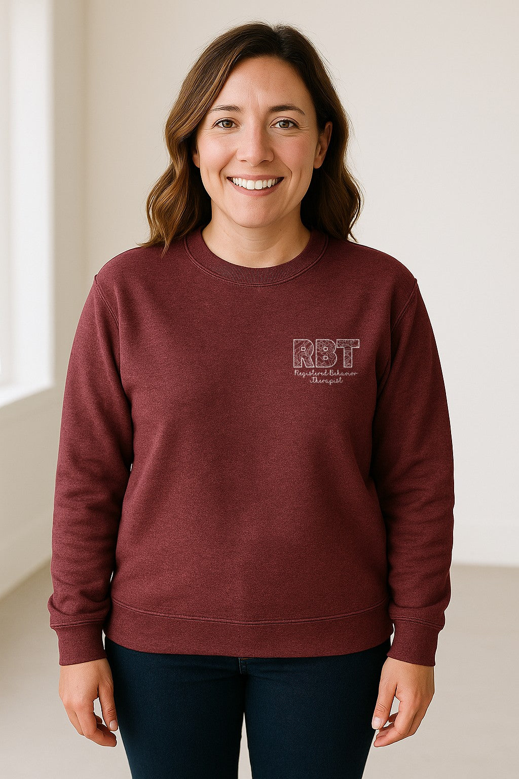 RBT Sweatshirt, Registered Behavior Therapist Pocket Design Crewneck for Therapy Professionals