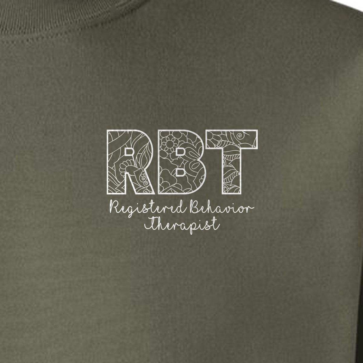 RBT Sweatshirt, Registered Behavior Therapist Pocket Design Crewneck for Therapy Professionals