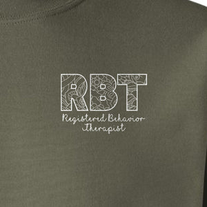 RBT Sweatshirt, Registered Behavior Therapist Pocket Design Crewneck for Therapy Professionals