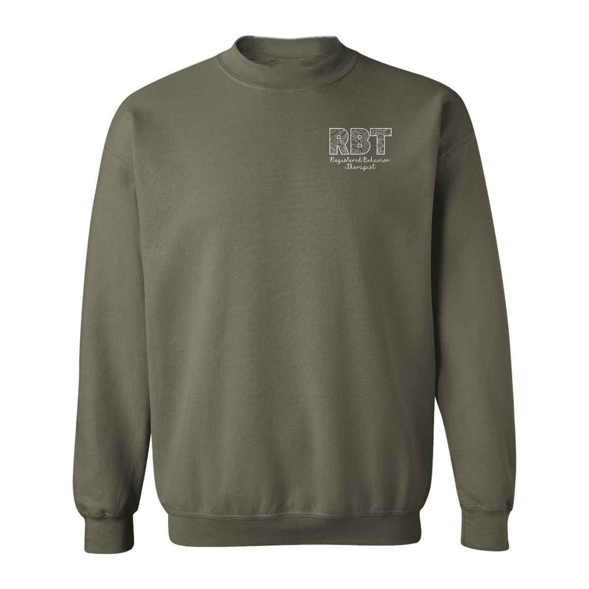 RBT Sweatshirt, Registered Behavior Therapist Pocket Design Crewneck for Therapy Professionals
