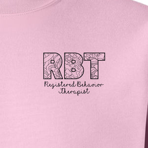RBT Sweatshirt, Registered Behavior Therapist Pocket Design Crewneck for Therapy Professionals