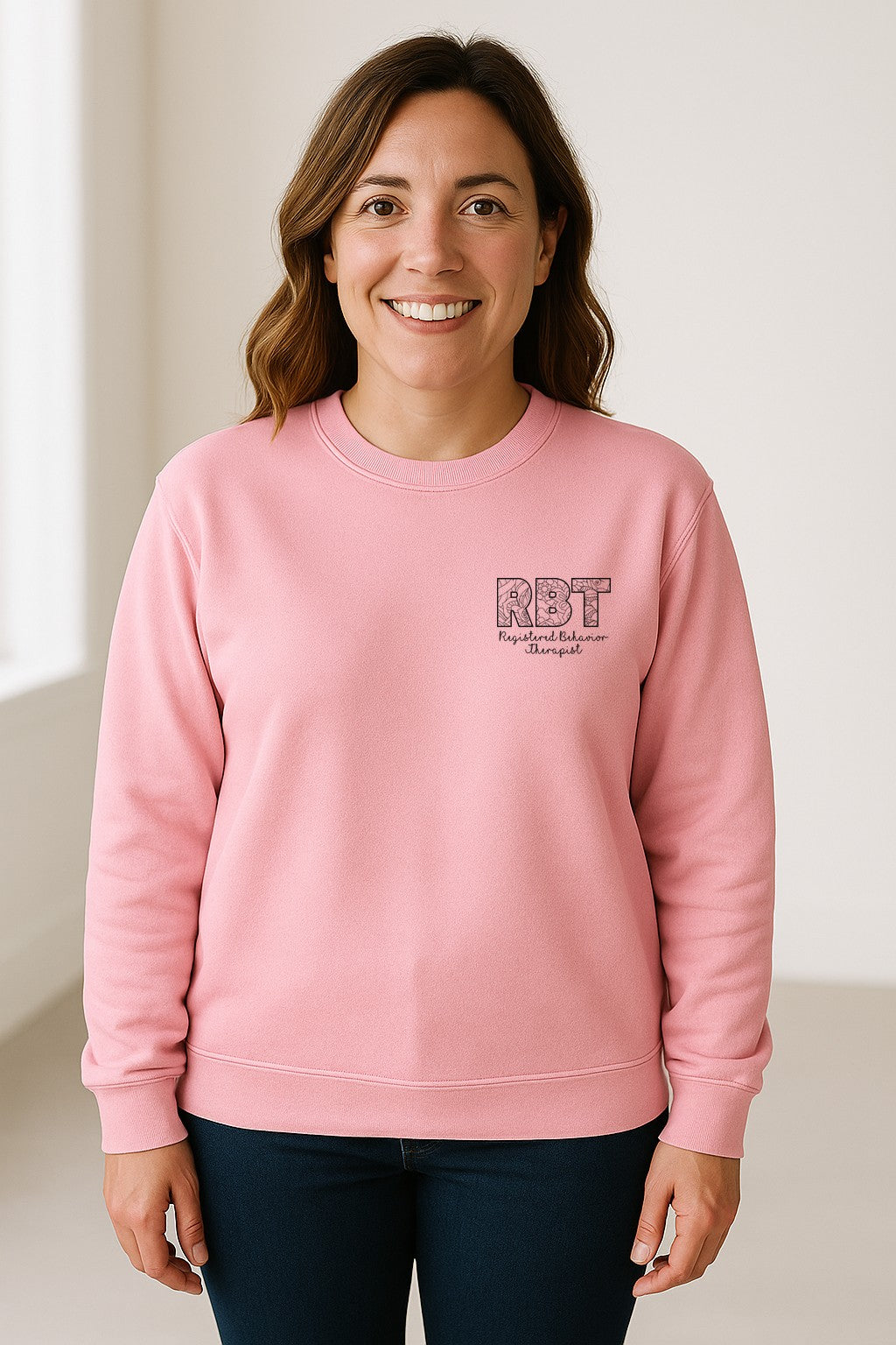 RBT Sweatshirt, Registered Behavior Therapist Pocket Design Crewneck for Therapy Professionals