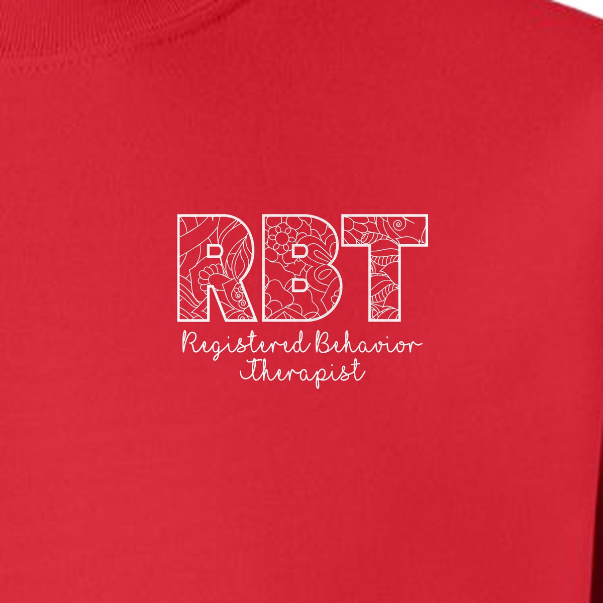 RBT Sweatshirt, Registered Behavior Therapist Pocket Design Crewneck for Therapy Professionals