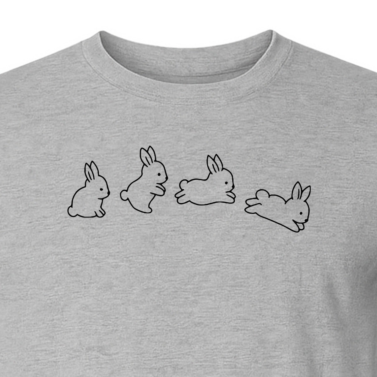 Bunny T-Shirt, Four Rabbit Outline Poses for Easter Egg Hunts and Spring Celebrations