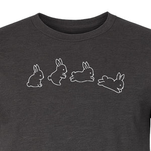 Bunny T-Shirt, Four Rabbit Outline Poses for Easter Egg Hunts and Spring Celebrations