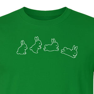 Bunny T-Shirt, Four Rabbit Outline Poses for Easter Egg Hunts and Spring Celebrations