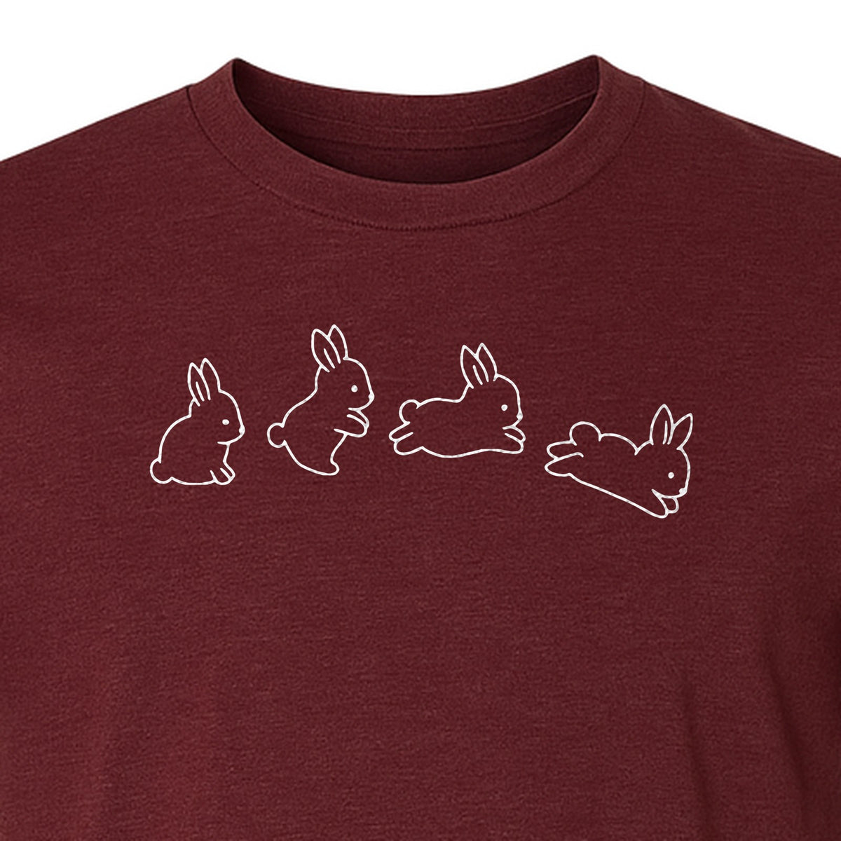 Bunny T-Shirt, Four Rabbit Outline Poses for Easter Egg Hunts and Spring Celebrations