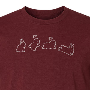 Bunny T-Shirt, Four Rabbit Outline Poses for Easter Egg Hunts and Spring Celebrations
