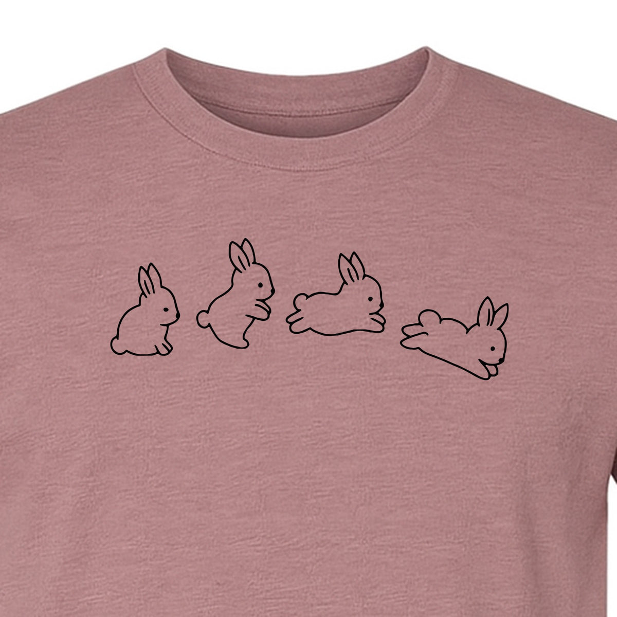 Bunny T-Shirt, Four Rabbit Outline Poses for Easter Egg Hunts and Spring Celebrations