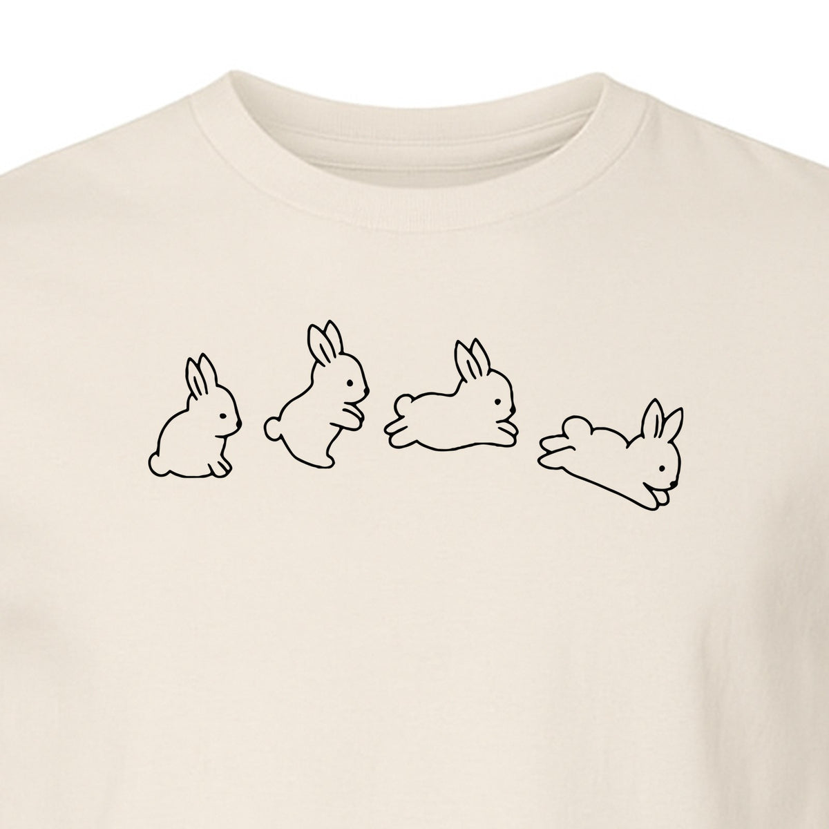 Bunny T-Shirt, Four Rabbit Outline Poses for Easter Egg Hunts and Spring Celebrations