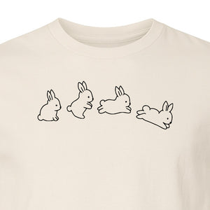 Bunny T-Shirt, Four Rabbit Outline Poses for Easter Egg Hunts and Spring Celebrations