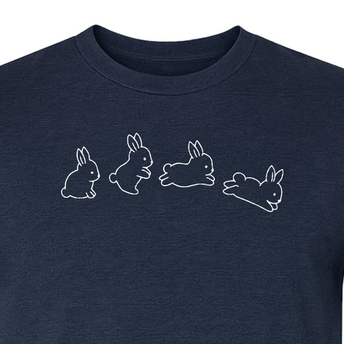 Bunny T-Shirt, Four Rabbit Outline Poses for Easter Egg Hunts and Spring Celebrations