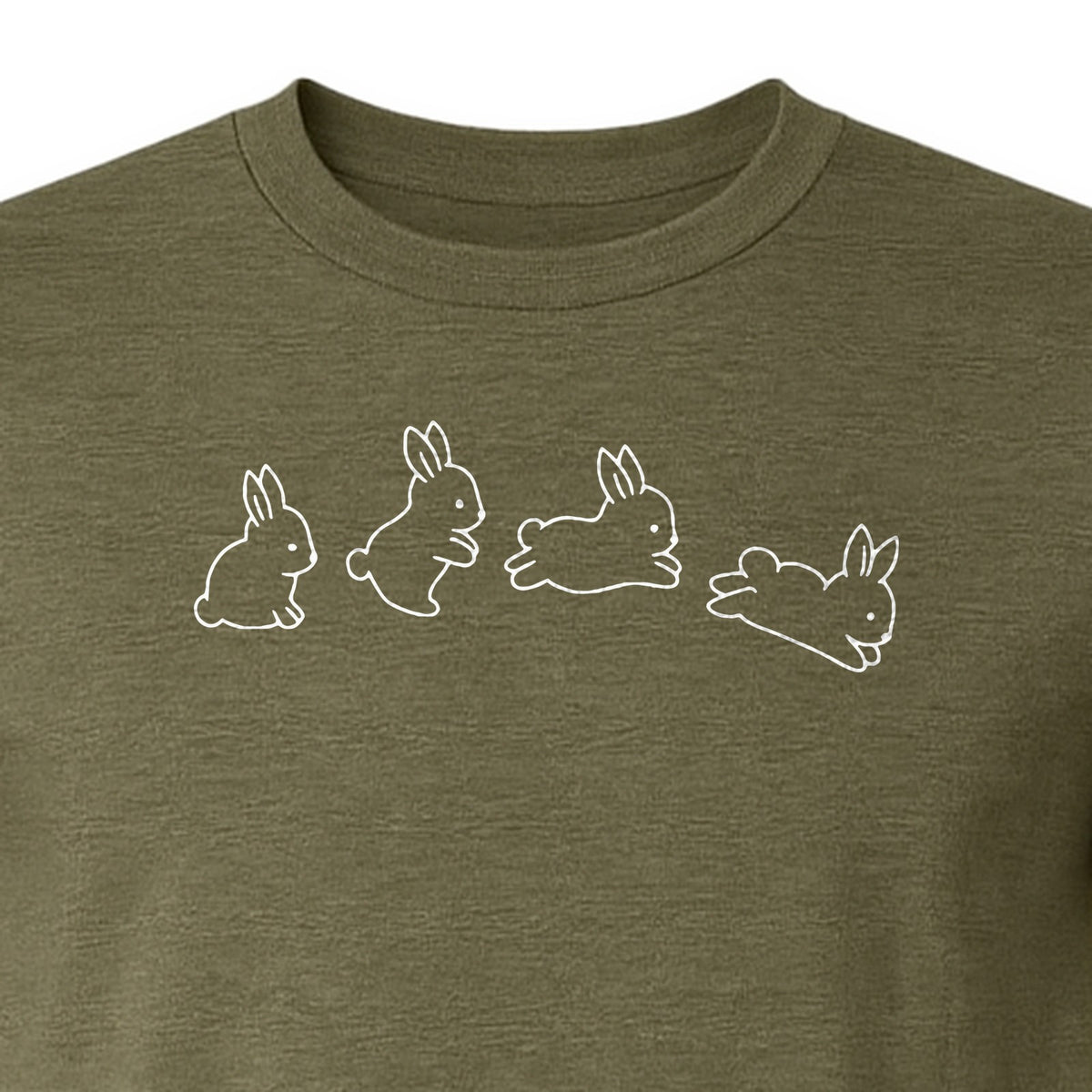 Bunny T-Shirt, Four Rabbit Outline Poses for Easter Egg Hunts and Spring Celebrations