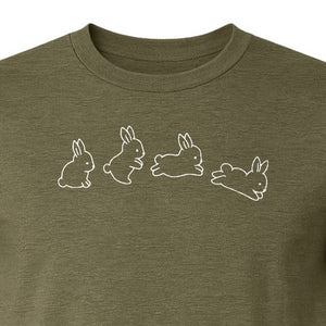 Bunny T-Shirt, Four Rabbit Outline Poses for Easter Egg Hunts and Spring Celebrations