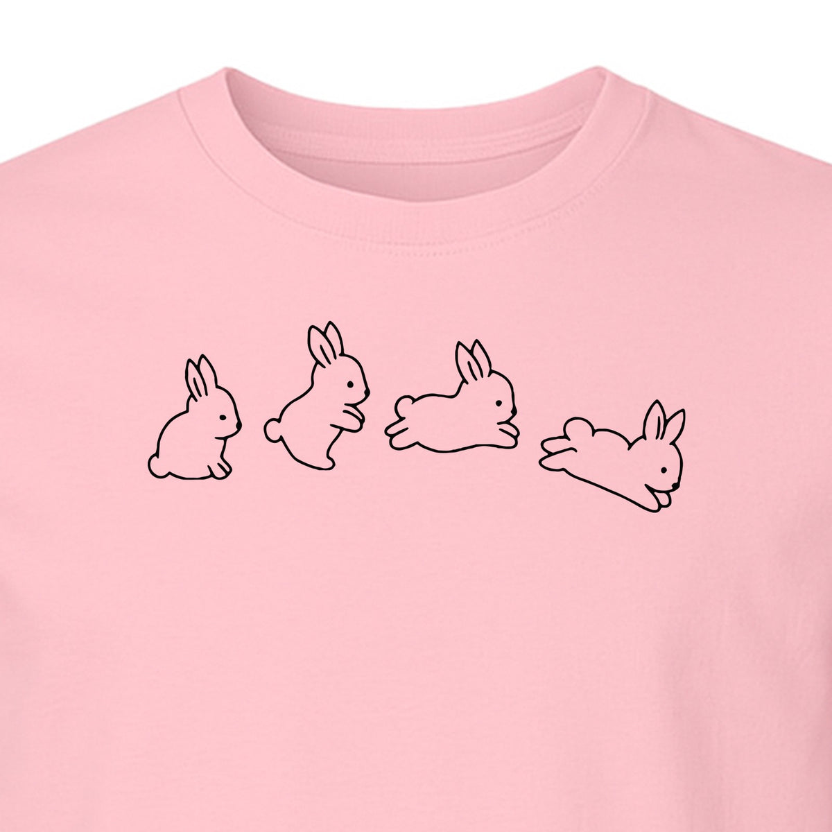 Bunny T-Shirt, Four Rabbit Outline Poses for Easter Egg Hunts and Spring Celebrations