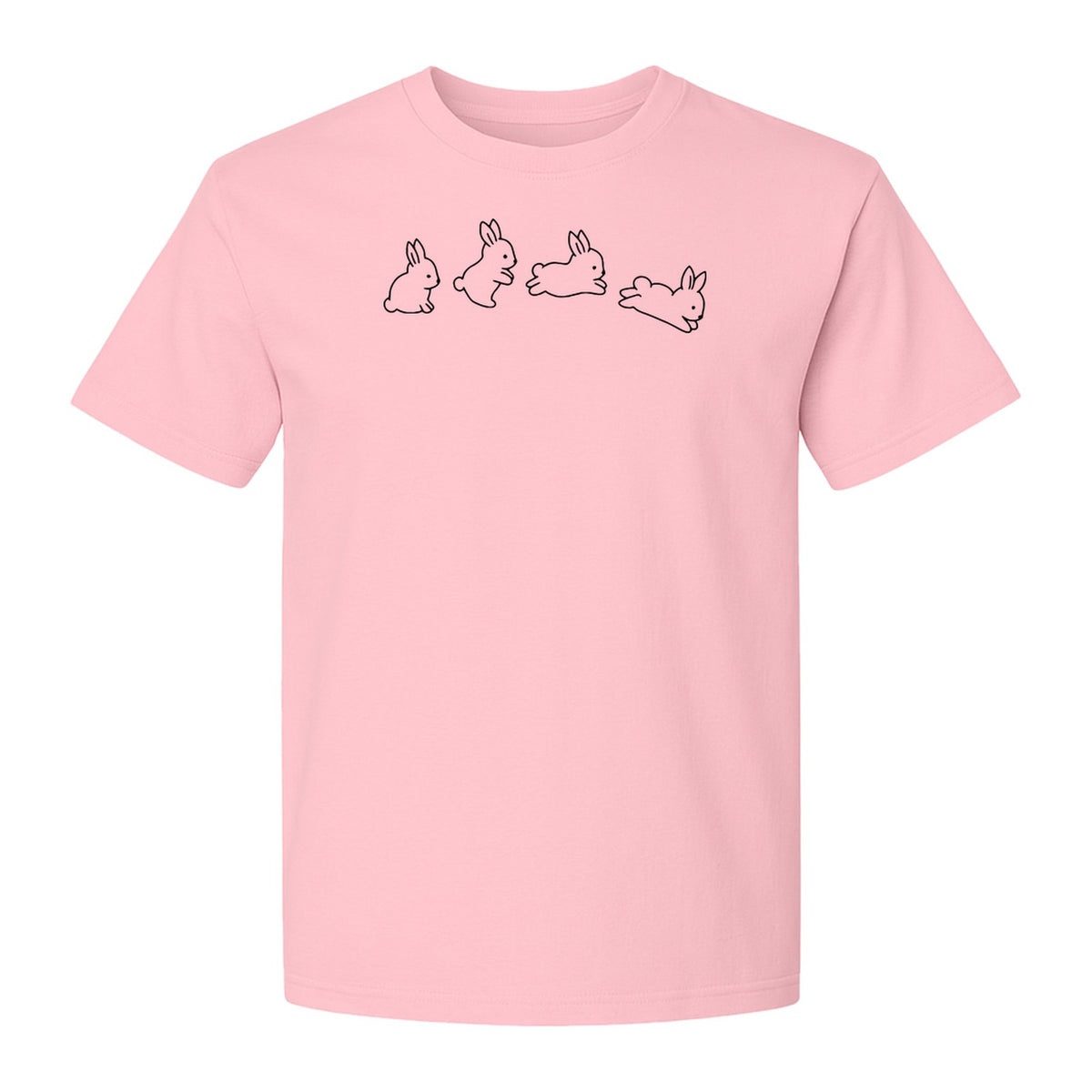 Bunny T-Shirt, Four Rabbit Outline Poses for Easter Egg Hunts and Spring Celebrations