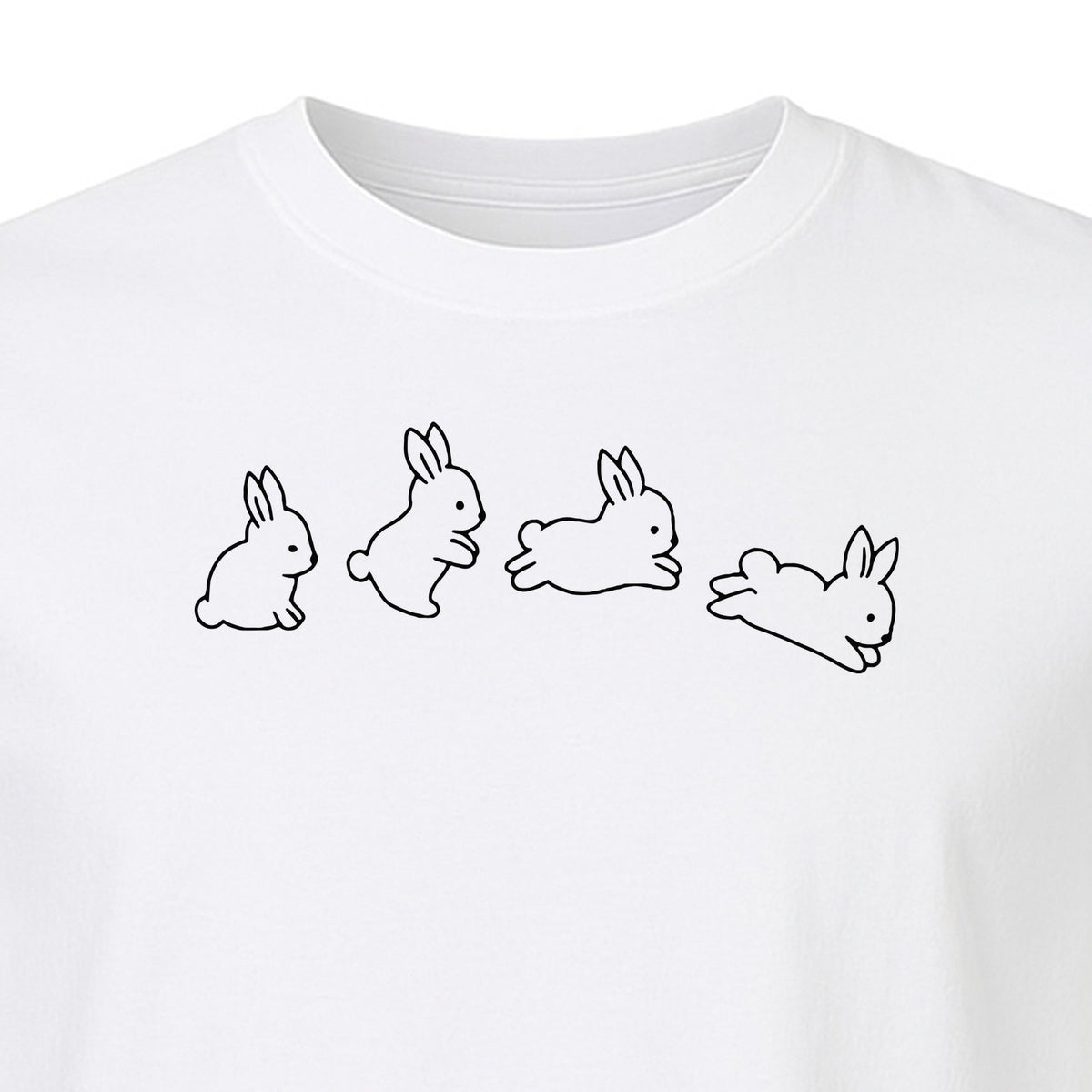 Bunny T-Shirt, Four Rabbit Outline Poses for Easter Egg Hunts and Spring Celebrations