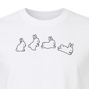 Bunny T-Shirt, Four Rabbit Outline Poses for Easter Egg Hunts and Spring Celebrations