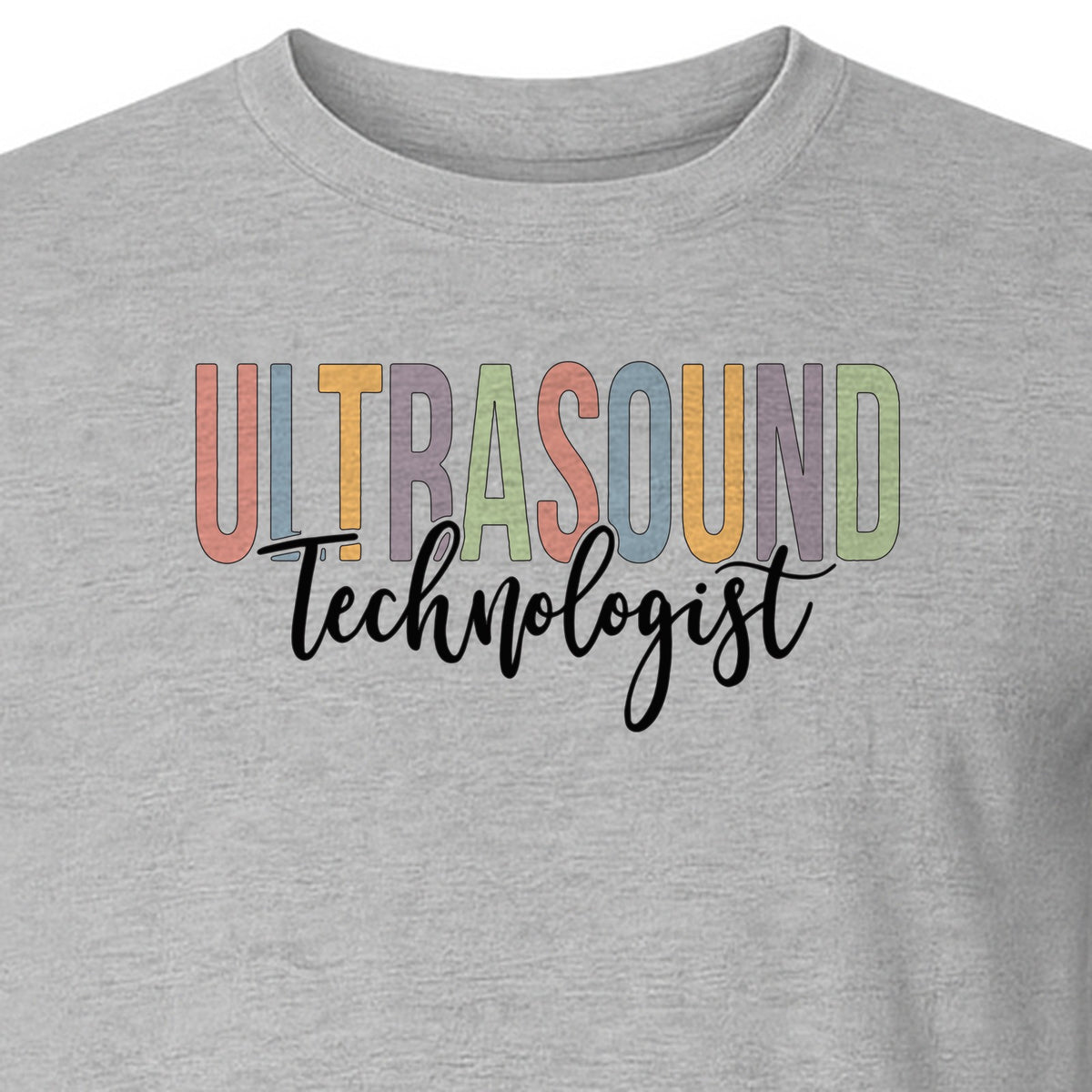 Ultrasound Technologist T-Shirt, Retro Lettering Tee for Sonographers and Medical Staff