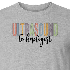 Ultrasound Technologist T-Shirt, Retro Lettering Tee for Sonographers and Medical Staff