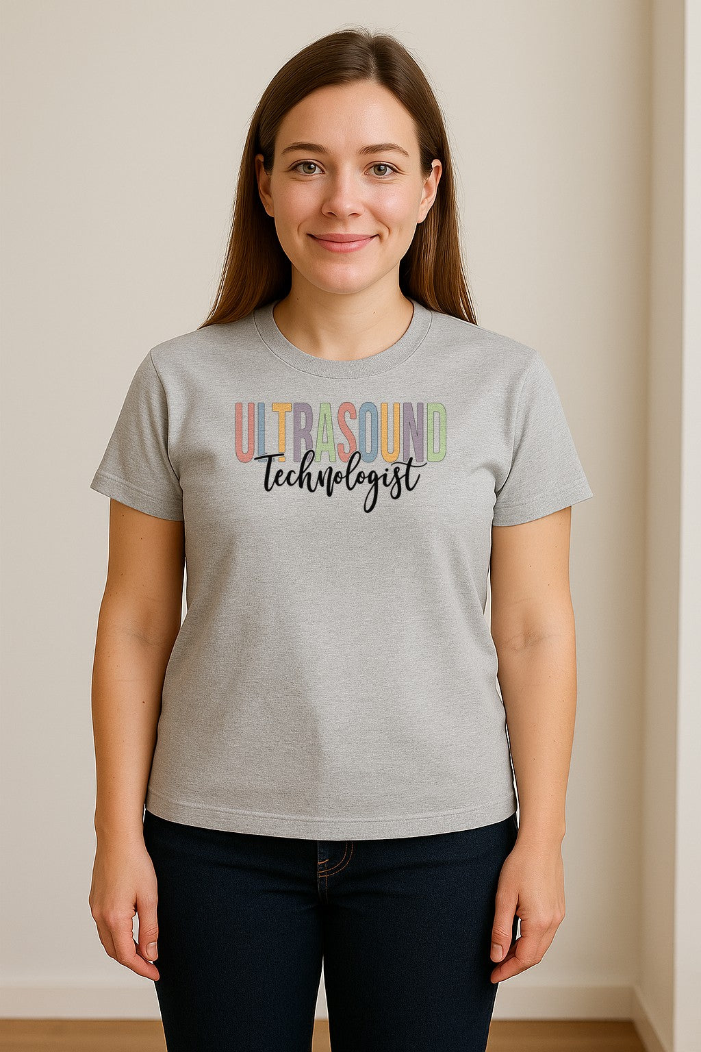 Ultrasound Technologist T-Shirt, Retro Lettering Tee for Sonographers and Medical Staff