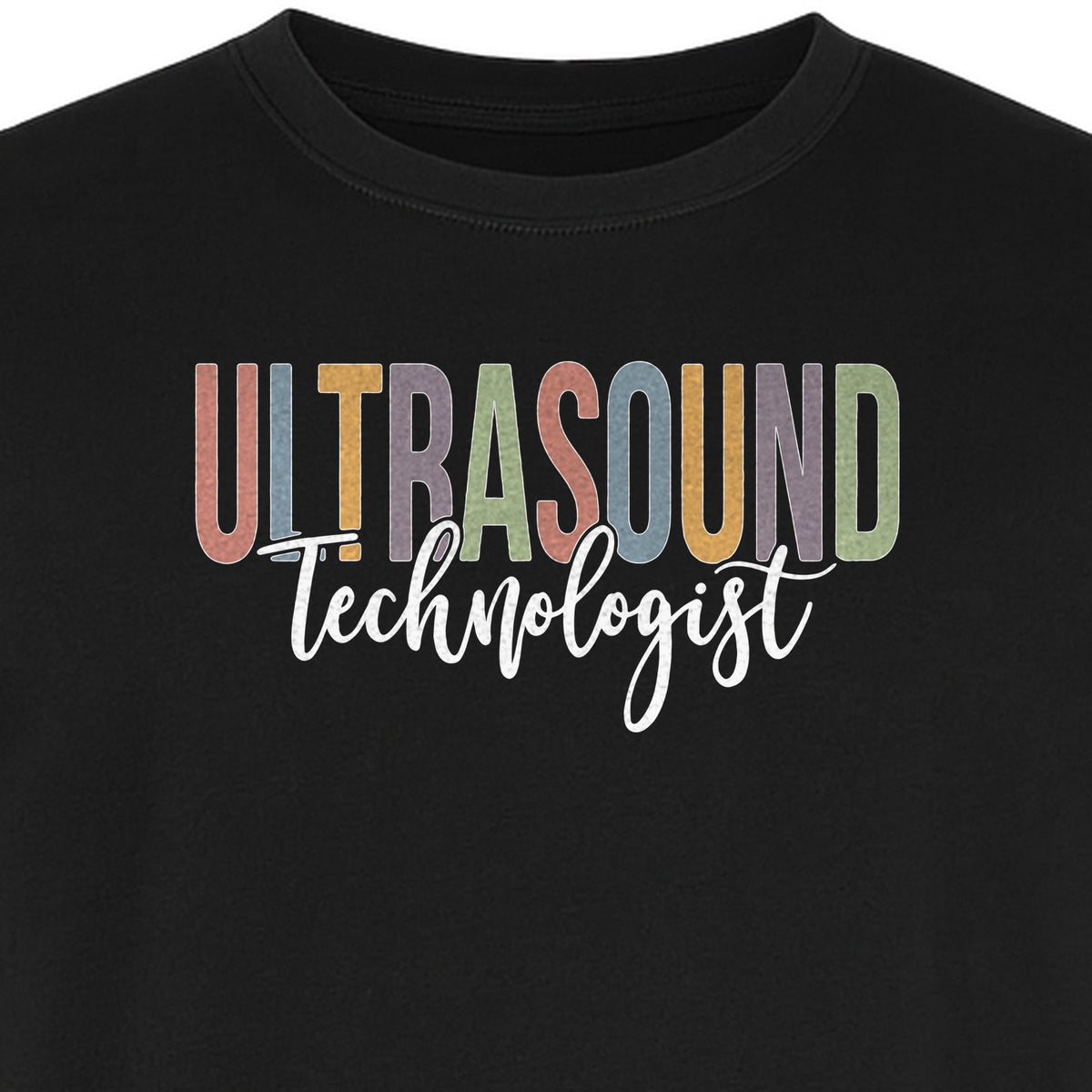 Ultrasound Technologist T-Shirt, Retro Lettering Tee for Sonographers and Medical Staff