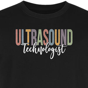 Ultrasound Technologist T-Shirt, Retro Lettering Tee for Sonographers and Medical Staff