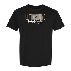 Ultrasound Technologist T-Shirt, Retro Lettering Tee for Sonographers and Medical Staff