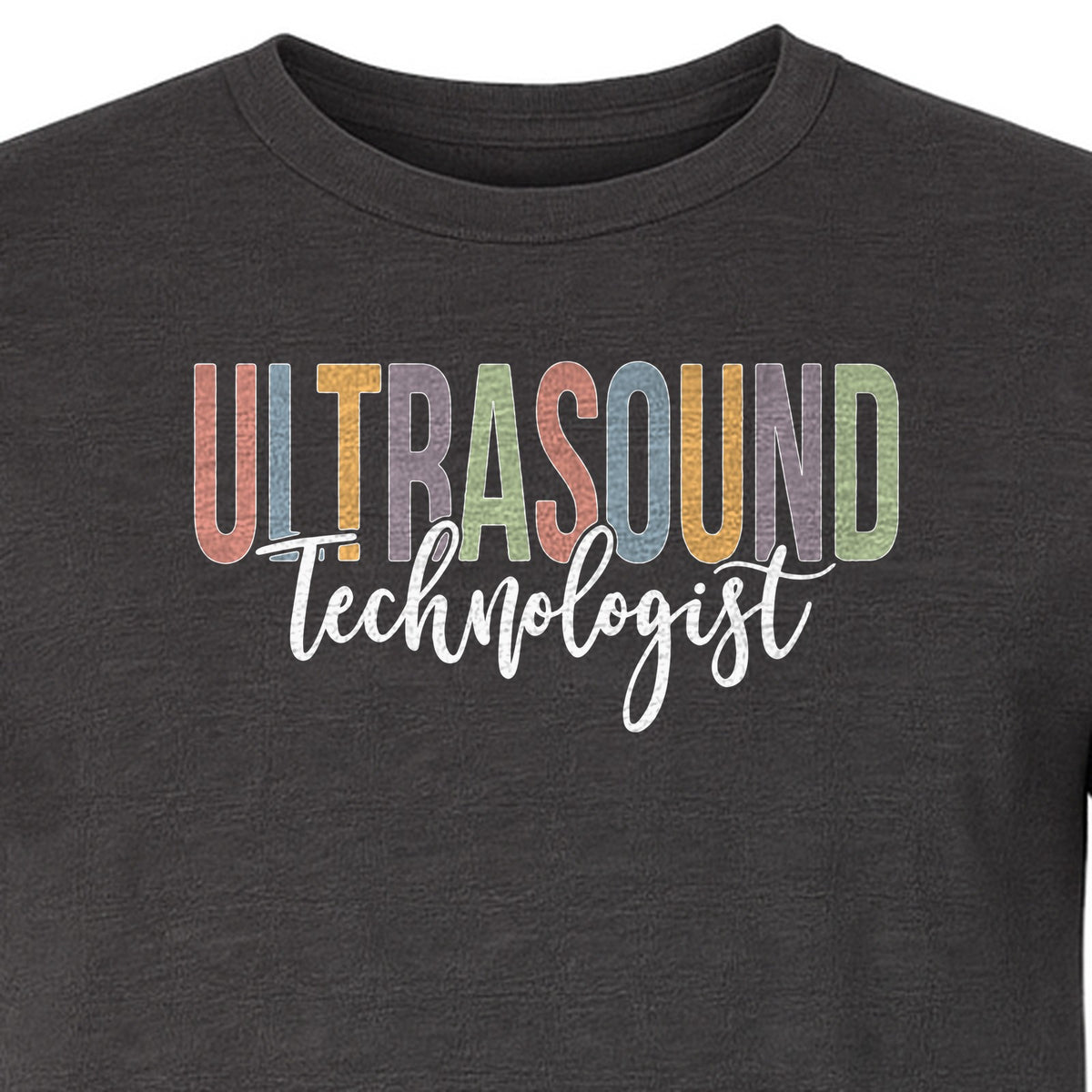 Ultrasound Technologist T-Shirt, Retro Lettering Tee for Sonographers and Medical Staff