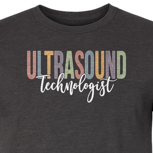 Ultrasound Technologist T-Shirt, Retro Lettering Tee for Sonographers and Medical Staff