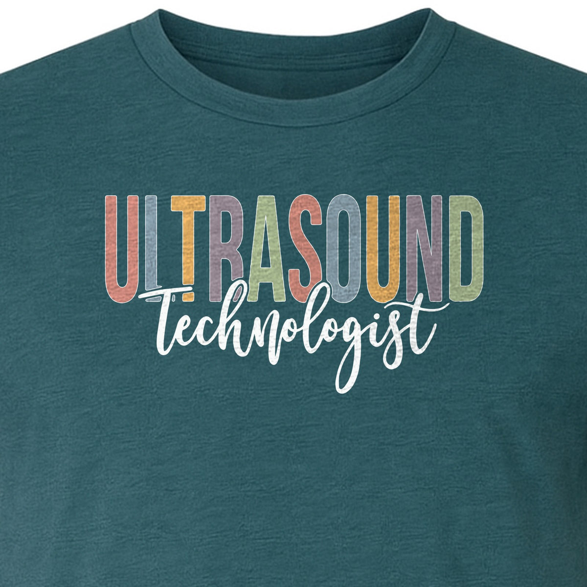 Ultrasound Technologist T-Shirt, Retro Lettering Tee for Sonographers and Medical Staff