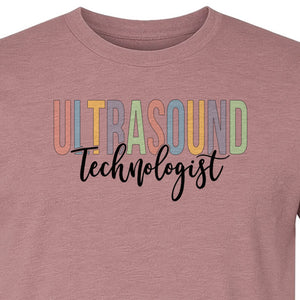 Ultrasound Technologist T-Shirt, Retro Lettering Tee for Sonographers and Medical Staff