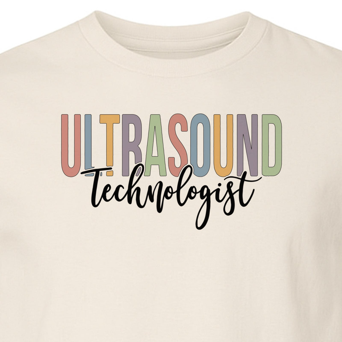 Ultrasound Technologist T-Shirt, Retro Lettering Tee for Sonographers and Medical Staff