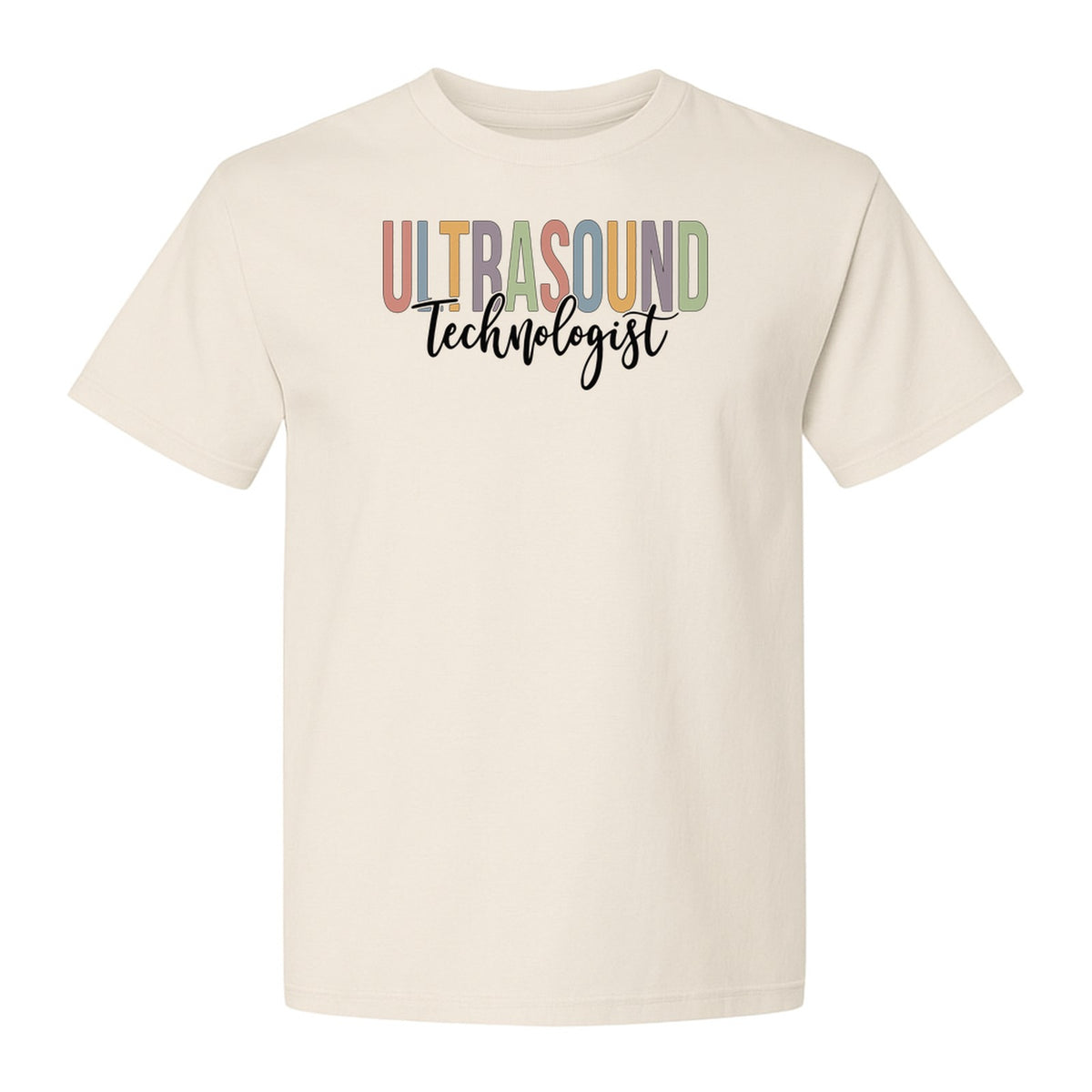 Ultrasound Technologist T-Shirt, Retro Lettering Tee for Sonographers and Medical Staff