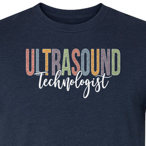 Ultrasound Technologist T-Shirt, Retro Lettering Tee for Sonographers and Medical Staff