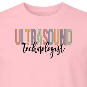 Ultrasound Technologist T-Shirt, Retro Lettering Tee for Sonographers and Medical Staff