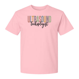 Ultrasound Technologist T-Shirt, Retro Lettering Tee for Sonographers and Medical Staff