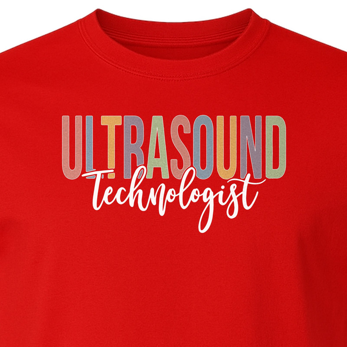 Ultrasound Technologist T-Shirt, Retro Lettering Tee for Sonographers and Medical Staff