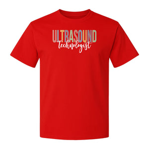 Ultrasound Technologist T-Shirt, Retro Lettering Tee for Sonographers and Medical Staff