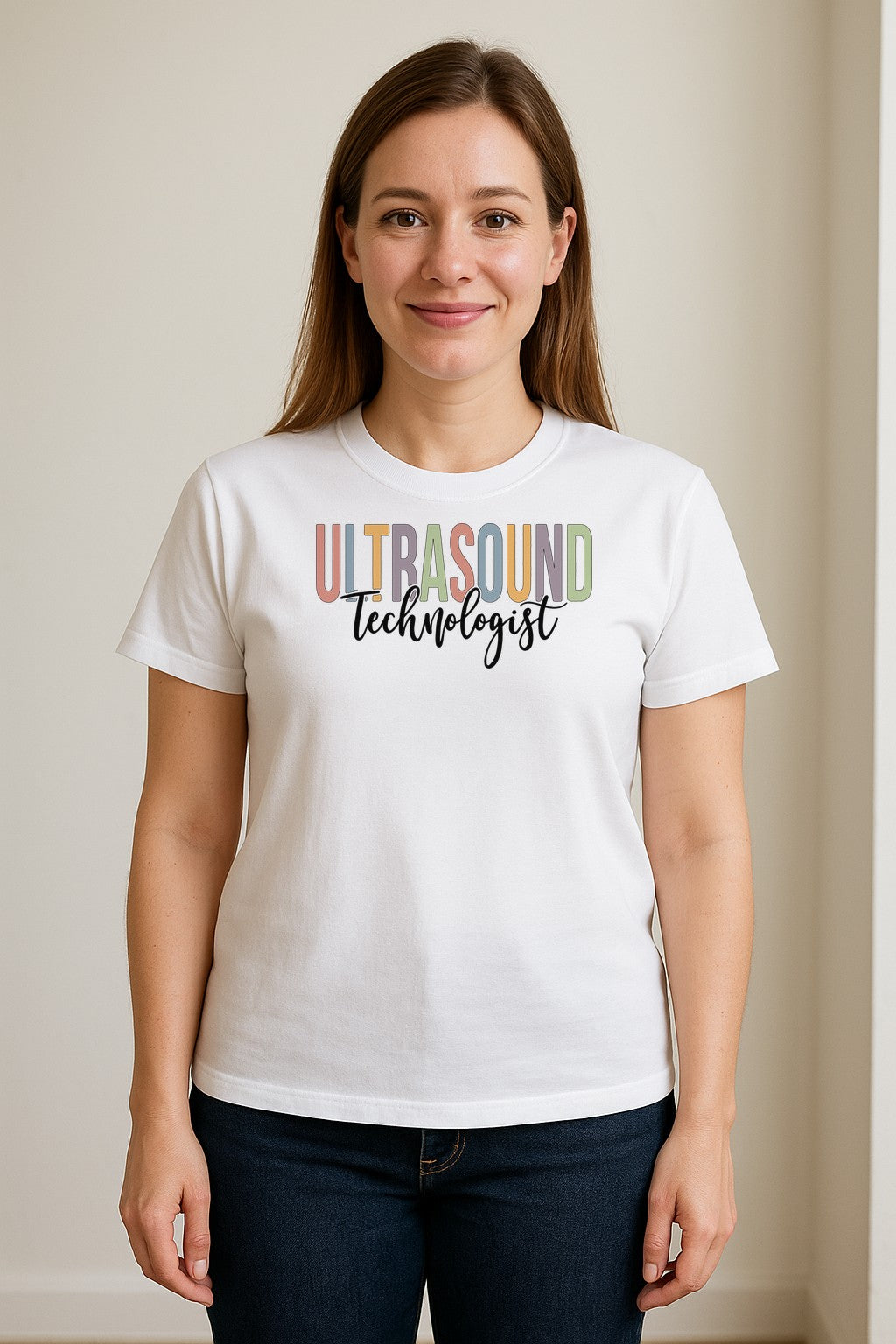 Ultrasound Technologist T-Shirt, Retro Lettering Tee for Sonographers and Medical Staff