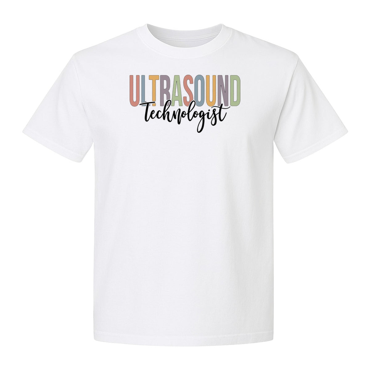 Ultrasound Technologist T-Shirt, Retro Lettering Tee for Sonographers and Medical Staff