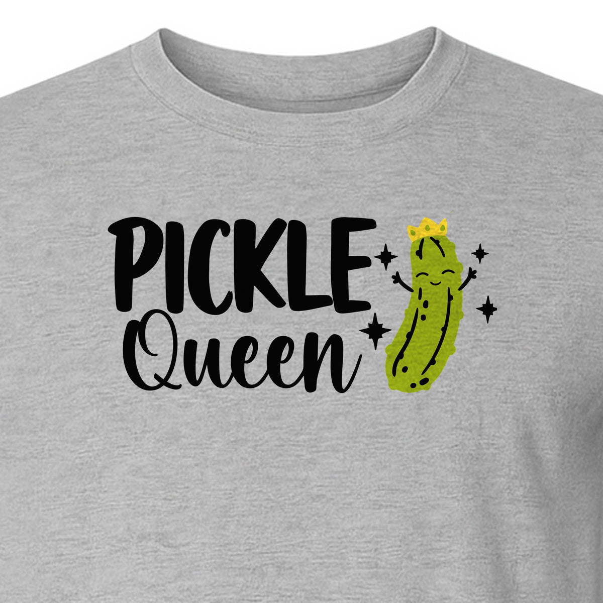 Pickle Queen T-Shirt, Funny Crowned Dill Graphic Tee for Food Lovers and Snack Fans