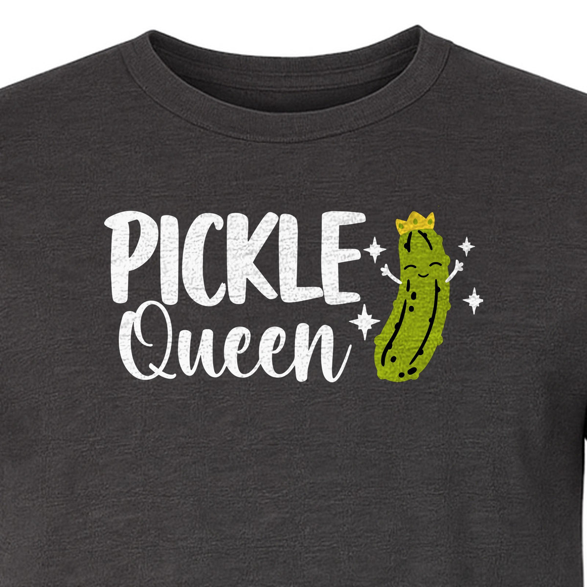 Pickle Queen T-Shirt, Funny Crowned Dill Graphic Tee for Food Lovers and Snack Fans