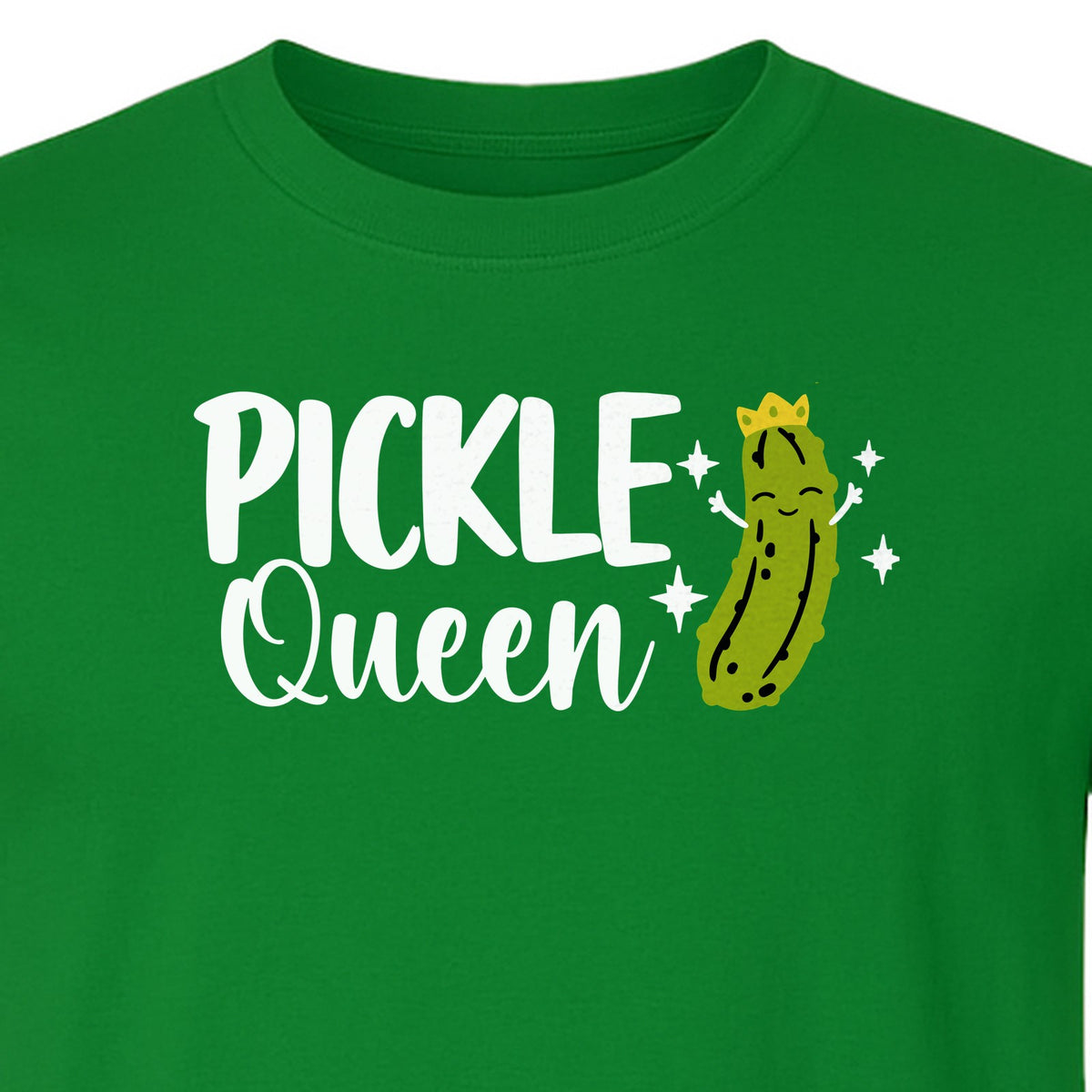 Pickle Queen T-Shirt, Funny Crowned Dill Graphic Tee for Food Lovers and Snack Fans